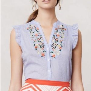 Anthropologie Maeve embroidered blouse